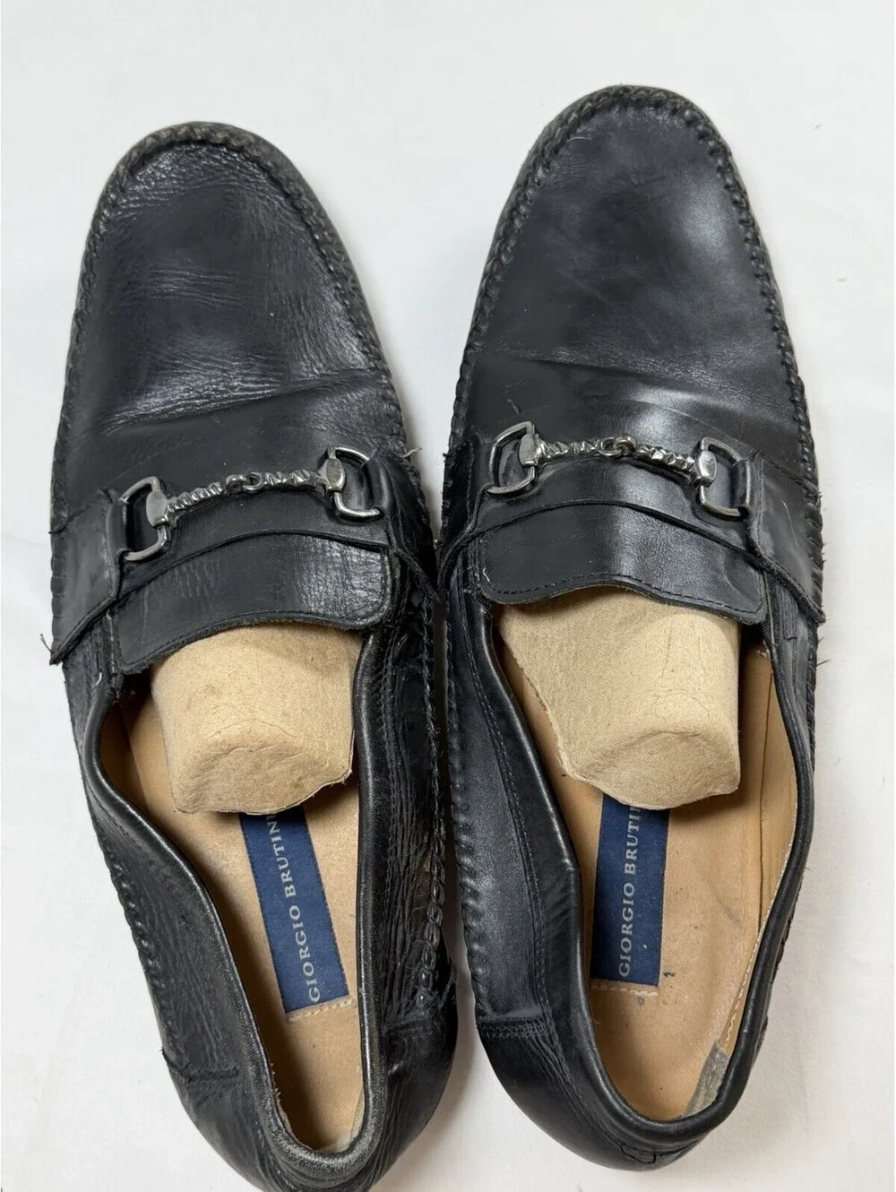 Giorgio Brutini Black Leather Bit Loafers Men's Dress Shoes Size 13